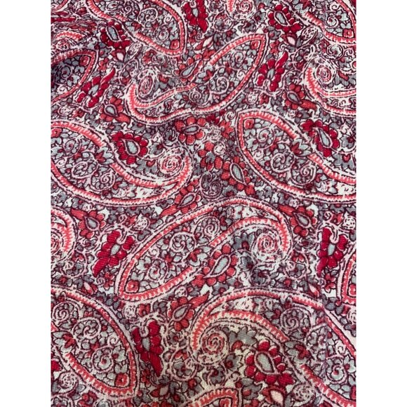 L.L. Bean Woman’s M Reg Open Cardigan Suprima Cotton Pink Cream Paisley Cardigan - Picture 4 of 6